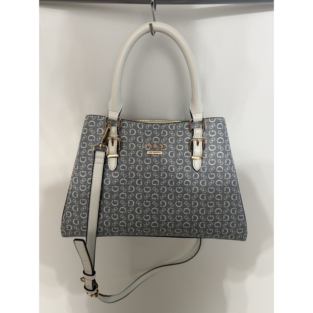 Guess Denim Logo Satchel Handbad with Matching Wallet